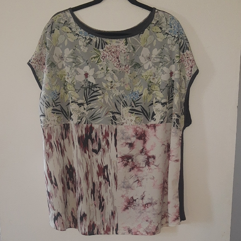 Ruff Hewn Gray and Green Blouse
